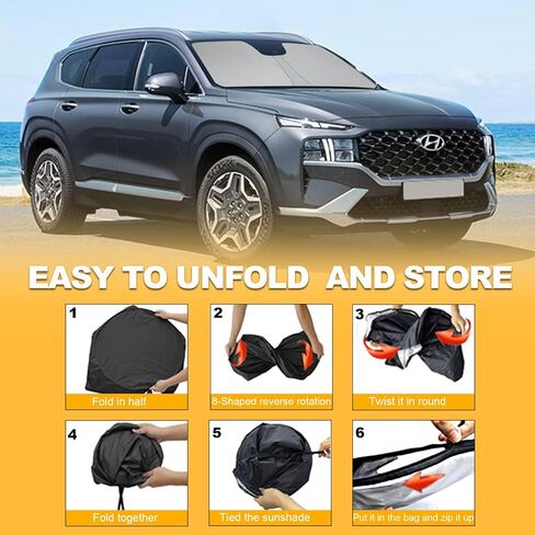 ظل أشعة الشمس للسيارة الزجاج الأمامي FIT HYUNDAI PALISADE 2020-2025 ظلال النوافذ 240T طائرة من طراز Polyester Gindshiel in Kuwait