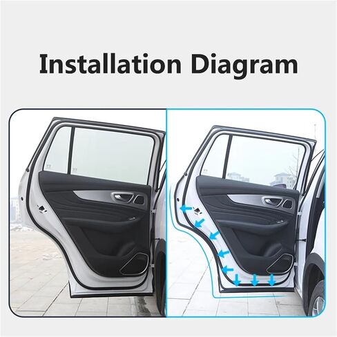 Car Door Seal Weatherstrip Sealant Sealing Tape Door Rubber Seal Rubber Protector Sealing Elastic Band Car Seal Automotive Tape(4pcs 80cm) in Saudi Arabia