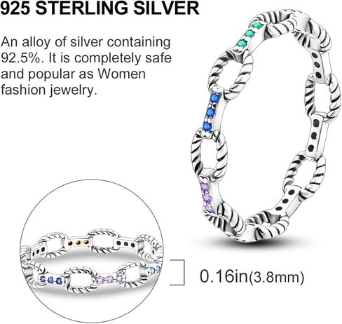 925 Sterling Silver Ring Moon Star Ring as Gifts for Women Colorful Cubic Zirconia Crown Ring Stackable Vintage Set Size 6-9 in Kuwait