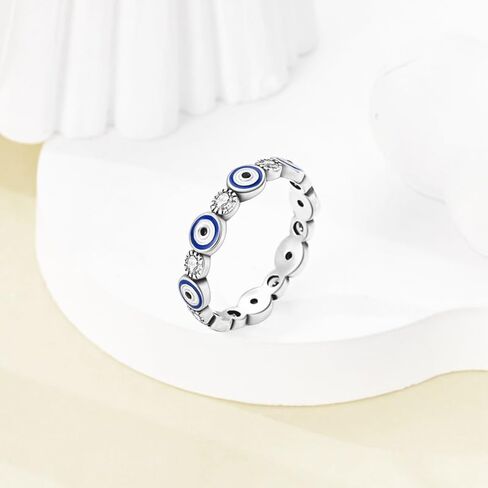 925 Sterling Silver Ring Moon Star Ring as Gifts for Women Colorful Cubic Zirconia Crown Ring Stackable Vintage Set Size 6-9 in Kuwait