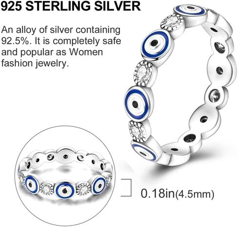 925 Sterling Silver Ring Moon Star Ring as Gifts for Women Colorful Cubic Zirconia Crown Ring Stackable Vintage Set Size 6-9 in Kuwait