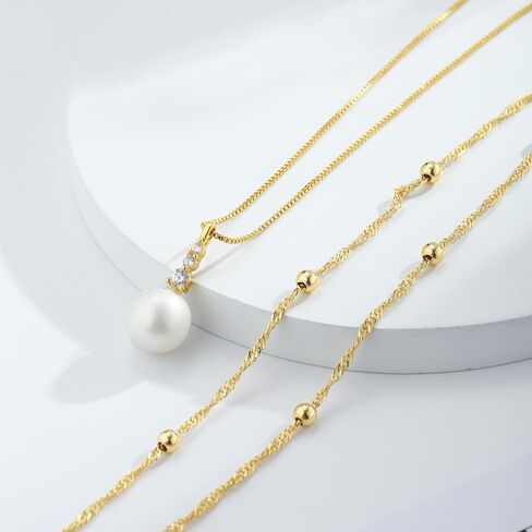 Layered Gold Silver Necklaces for Women, Stackable Dainty 14K Real Gold Plated Silver Chain Necklace Trendy Circle Paperclip Chain Pendant Choker Necklaces Gold Jewelry Set Gifts in Saudi Arabia