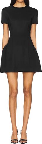 Women's Summer Short Sleeve Boat Neck Flared Mini Dress Bodycon Cocktail with Pockets Party Dress in Kuwait