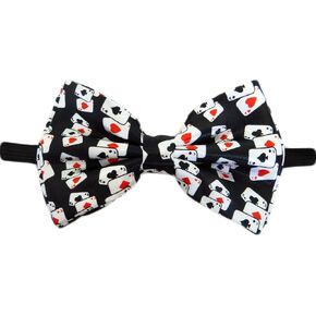 Novelty Mens Playing Cards Gambling Casino Bowtie - Black - One Size Bow Tie