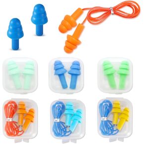 Ear Plugs for Swimming, Soft Ear Plugs for Sleeping Noise Cancelling, Reusable Ear Plugs for Noise Reduction, Ear Protection, Silicone Earplugs for Swimming/Sleeping/Snoring/Work/Concerts, 12 Pairs