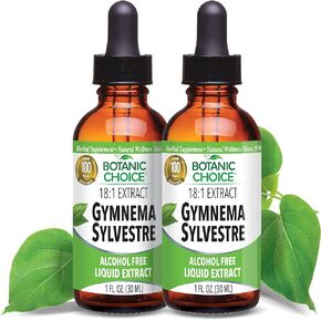 Gymnema Sylvestre-Liquid Extract, Alcohol Free, Gluten Free, Non-GMO, Helps Support Blood Sugar Levels Already in Normal Range-Dropper, Bottle- 1 oz 2 Pack