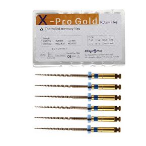 Dentel Endo Files X-Pro Gold Taper Controlled Memory Niti Rotary Engine Files for Endodontic Root Canal Treatmet (Assorted 21MM)