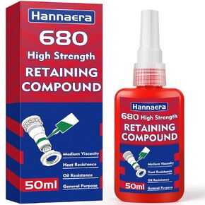 680 Retaining Compound Green 50ML/1.69 FL OZ, High Strength Lock and Seal Metal Cylindrical Components, for Large Diameter Components, Anaerobic