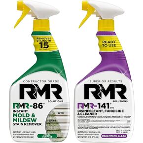 RMR Brands Complete Mold Killer & Stain Remover Bundle - Mold and Mildew Prevention Kit, Disinfectant Spray, Includes 2-32 Ounce Bottles