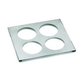 TableCraft Products T4 6.25" x 7" 4 Hole Bottle Holder, Stainless Steel Template