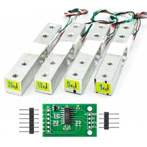 1KG/5KG/10KG/20KG Load Cell Amplifier+HX711 24-Bit ADC Weighing Sensor Module Used to Measure Force, Pressure, Displacement, Strain, Torque, Acceleration. (10KG)
