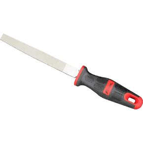 6-Inch Diamond Coated Flat File, Medium #150 Grit, for Glass, Tile, Ceramic and Stone, Granite, Marble, Concrete, Big Comfort Massage Handle Grip, Total Length 10.4-Inches, Glass Ceramic Tile File