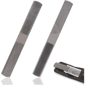 2 Pcs Multi-Function 4-in-1 File, High Carbon Steel Hand File, 4 Way Wood Rasp File with Flat/Half Round Sharps, for Wood, Soft Metal, Plastic and etc.
