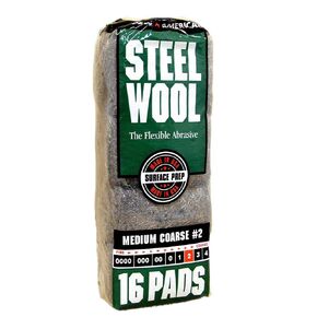 Homax 10120000 Steel Wool, 12 pad, Grade #0000, Rhodes American, Final Finish