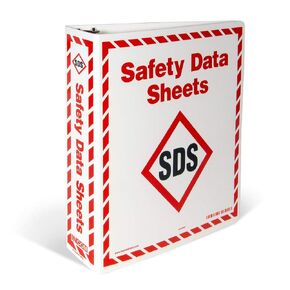 INCOM Manufacturing HazCom 2012 Safety Data Sheets (SDS) Storage Binders, A - Z Dividers, Red and White, Large, 3.0 Inch Slant D Ring, GHS1049
