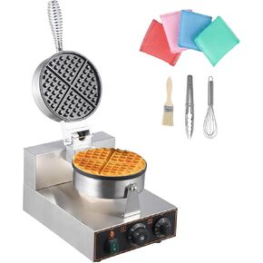 Litake Commercial Electric Waffle Cone Maker Stainless Steel Ice Cream Waffle Cone Machine Nonstick Mold for Restaurant, Bakeries, Snack Bar Use (110V 2400W)
