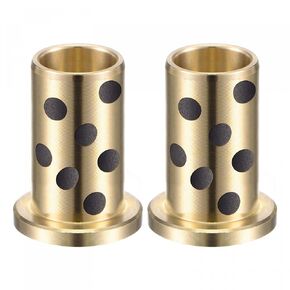 uxcell Flanged Sleeve Bearings 12mm Bore 15mm OD 15mm Length 21mm Flanged Dia 3mm Flange Thickness Wrapped Oilless Bushings Brass 2pcs