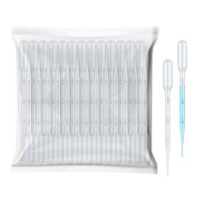 [Strip Style] Vabiooth 50Pcs 4mL Cupcakes Disposable Plastic Transfer Pipettes Liquid Dropper for Chocolate or Strawberries Cupcakes, Ice Cream, Mini Cakes, Waffles, Children's Painting
