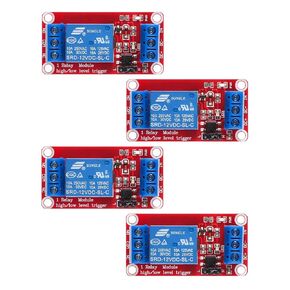 4pcs DC 5V Relay Module 1 Channel Relay Switch Relay Board with Optocoupler Isolation Support High or Low Level Trigger