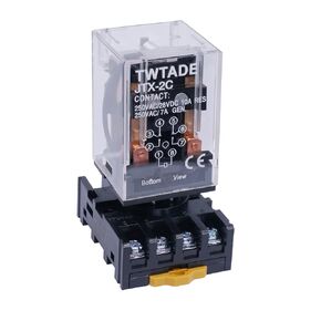 TWTADE/JTX-2C, MK2P-I DPDT Power Relay with Plug-in Terminal Socket Base, AC 110V Coil, 8 Pin 2NO 2NC (Quality Assurance for 1 Years) AC 110V