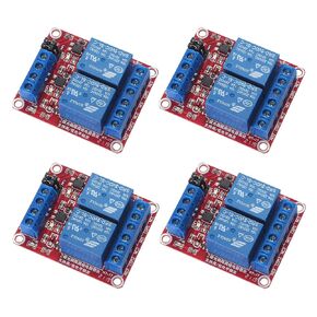 4pcs DC 12V Relay Module 2 Channel Relay Board with Optocoupler Support High or Low Level Trigger