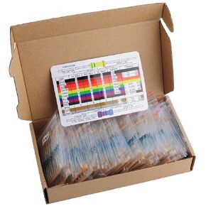 1460pcs 1/4W 73 Values 1% Tolerance Electronic Metal Film Resistors Assortment Kit 10R-1M Ohm with a Band Sticker for Arduino Raspberry Pi Prototyping DIY Projects