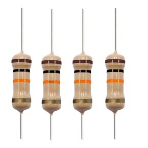 10K Ohm Carbon Film Single Fixed Resistor 1/2 W (0.5 Watts) 5% Tolerance, (10K R, 10K ohm, 10K Ω) Resistor (40 Pack)