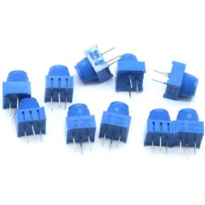 10Pcs 1K Breadboard Trim Potentiometer with Knob,3386MP-102 (1K)(Blue)