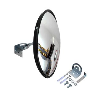 Reflective Convex Mirror 24"x16" Rectangular Security Mirrors for Driveway, Large Convex Mirror for Warehouse, Garage, Blind Spot Safety Mirror Outdoor Indoor with Clear View (Black 24"x16")