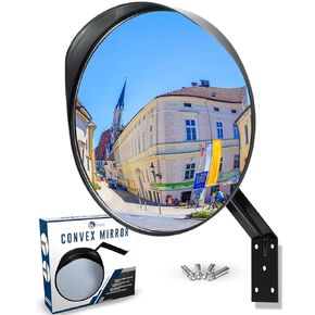 Safety Traffic Mirror, 12" Acrylic Mirror, Concave/Convex Mirror, Corner Blind Spot Mirror, Office Security Mirror Indoor,Outdoor Parabolic Mirror