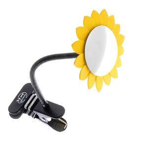 Clip-On Convex Desk and Cubicle Mirror to See Behind You. Pink Flower Design. Wide Angle View Clear Reflection. Real Glass Mirror. Clip to Monitor and Anywhere up to 2" Thick
