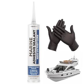 10 oz Marine Adhesive Sealant 5200 Fast Cure (White) - Permanent, Watertight Bonding and Sealing - UV Resistant, Above & Below Waterline - Compare to 05203 and 06520 FC M - by Berkland
