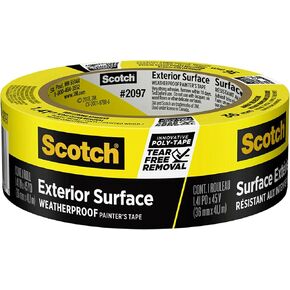 شريط سكوتش للرسام الخارجي، 1.41 بوصة × 45 ياردة، شريط قناع مقاوم للماء للأسطح الخارجية، يمكنه التعامل مع الرياح والمطر والرطوبة وأشعة الشمس المباشرة، السندات بقوة، 1 لفة (2097-36EC-XS) in Kuwait
