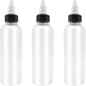 3 Pcs 6oz Dispensing Bottles, Plastic Squeeze Bottles with Twist Top Cap