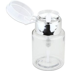 PANA Professional 3.3 oz. Silver Side Lid with Clear No-Labeled Push Down Liquid Pumping Dispenser Empty Bottle