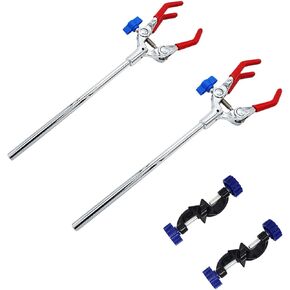 Laboratory Clamps 3 Prong with Lab Stand Clamp Holder for Chemistry Ring Stand (2)