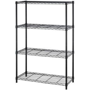 6 Tier Adjustable Metal Shelf Wire Shelving Unit Storage with Wheels 2100LBS Capacity 18" D x 48" W x 82" H for Restaurant Garage Pantry Kitchen Garage Rack,Black