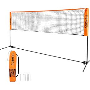Portable Badminton Net Set, Adjustable Height Tennis Net, Kids Volleyball,Soccer Net Easy Setup Nylon Sports Net with Poles for Backyard, Indoor, Outdoor, Beach