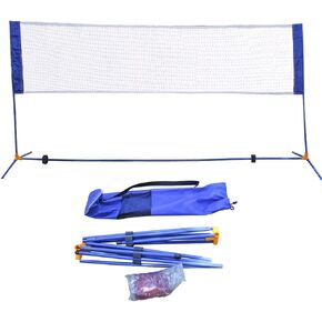 Portable Height Adjustable Badminton Volleyball Tennis Net Set Multi-purpose Sports Equipment with Poles Stand and Carry Bag for Kids Adult Outdoor Exercise