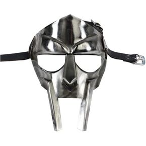 خوذة قناع وجه من الفولاذ الفضي، خوذة يد سوبر جلاديتور MF Doom، قناع وجه من الفولاذ الطري