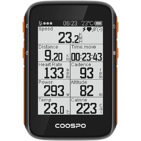 كمبيوتر دراجة COOSPO لاسلكي GPS، عداد سرعة الدراجة مع إضاءة خلفية تلقائية، كمبيوتر GPS لركوب الدراجات بتقنية البلوتوث، كمبيوتر دراجة BC200 مع مقاوم للماء، متوافق مع تطبيق CooSporide HR/Cad/Spd/مستشعر الطاقة