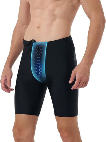 Runhit Swim Jammers للرجال UPF 50+ ملابس السباحة الصلبة للسباق التنافسي والتدريب in Kuwait