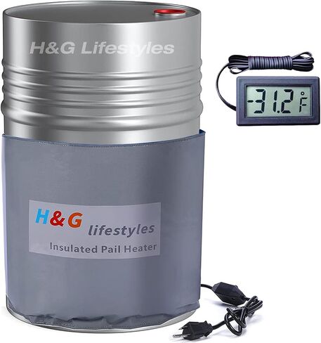H&G lifestyles Insulated Pail Band Heater 5-Gallon Insulated Drum Honey Heater 100 Watt 120 Volt Grease Keg Heater Temperature Adjustment in Saudi Arabia