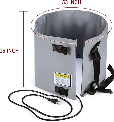 H&G lifestyles Insulated Pail Band Heater 5-Gallon Insulated Drum Honey Heater 100 Watt 120 Volt Grease Keg Heater Temperature Adjustment in Saudi Arabia