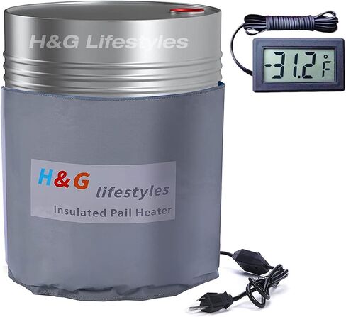 H&G lifestyles Insulated Pail Band Heater 5-Gallon Insulated Drum Honey Heater 100 Watt 120 Volt Grease Keg Heater Temperature Adjustment in Saudi Arabia