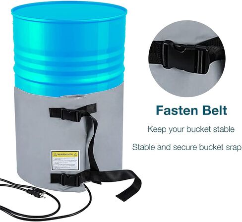 H&G lifestyles Insulated Pail Band Heater 5-Gallon Insulated Drum Honey Heater 100 Watt 120 Volt Grease Keg Heater Temperature Adjustment in Saudi Arabia