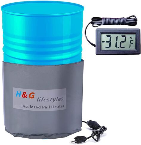 H&G lifestyles Insulated Pail Band Heater 5-Gallon Insulated Drum Honey Heater 100 Watt 120 Volt Grease Keg Heater Temperature Adjustment in Saudi Arabia