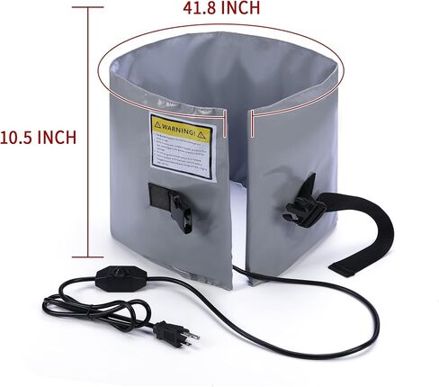 H&G lifestyles Insulated Pail Band Heater 5-Gallon Insulated Drum Honey Heater 100 Watt 120 Volt Grease Keg Heater Temperature Adjustment in Saudi Arabia