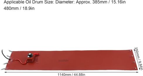 1200W Drum Heating Blanket, 13.2 Gallon 50 Liter Drum and Pail Heaters, Silicone Drum Heater Pad with Thermostat Water Heater Insulation Blanket for 18.9in Gate Valve Tank(#1) in Saudi Arabia