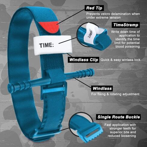 عاصبة، عبوتان - التطبيق الأسرع والأكثر أمانًا والأكثر فعالية للتحكم في مرقئ الدم في القتال بيد واحدة من أجل عاصفات المعارك الطبية التكتيكية العسكرية والإسعافات الأولية in Kuwait